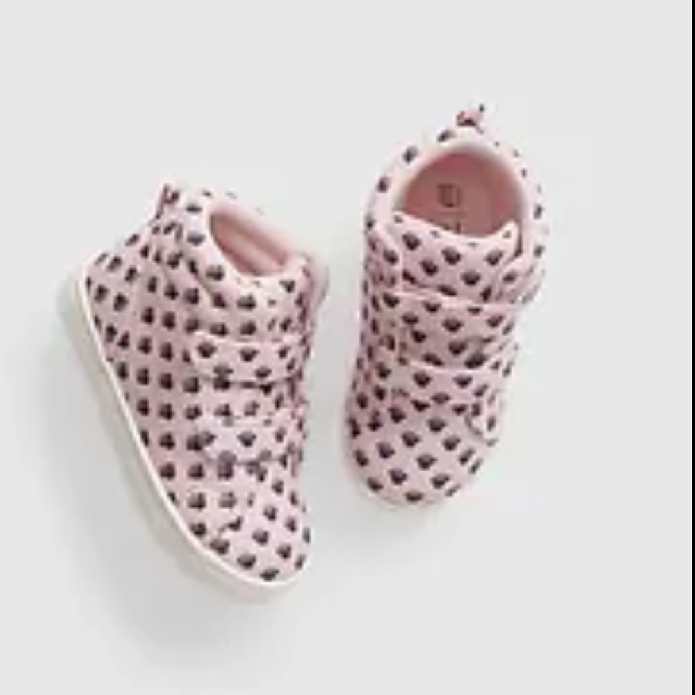 GAP Disney Infant Baby Toddler Pink Minnie Mouse Print Sneakers Velcro 21 5